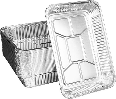 JIEJIE Aluminum Pans 12.2 * 8.5 * 2In (10 Pack) Disposable Aluminum Foil Pans For Baking, Roasting, Steam Table Tray, Cookware, Food Prepping, Cake & Oven Pan… in Saudi Arabia