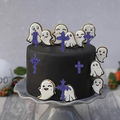 5 قطع من قوالب الشوكولاتة المتقاطعة، قوالب AIFUDA Cross Fondant لتزيين الكيك المعمودية، قالب سيليكون متقاطع لتزيين ملحقات الطين لحفلات المعمودية in Kuwait