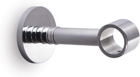 Extensional 1.1 inch Round Rod Bracket with Concrete Wall mounting base plate (Chrome/Round Base) in Kuwait