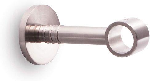 Extensional 1.1 inch Round Rod Bracket with Concrete Wall mounting base plate (Chrome/Round Base) in Kuwait