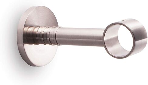 Extensional 1.1 inch Round Rod Bracket with Concrete Wall mounting base plate (Chrome/Round Base) in Kuwait