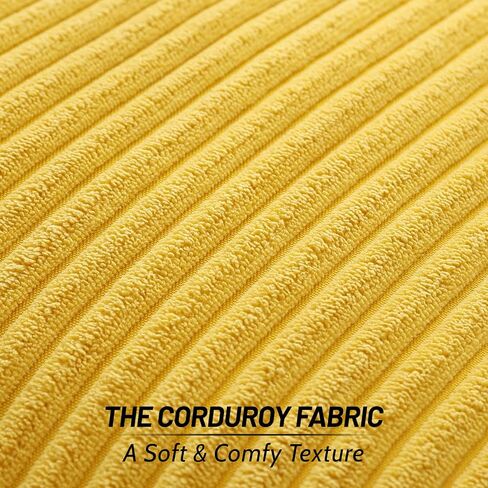 Mecatny Corduroy Throw Pillow Covers 18x18 Set of 2 - Striped Decorative Pillow Covers for Living Room, Bed - Soft Square Couch Pillow Covers for Sofa - Cream White in Kuwait