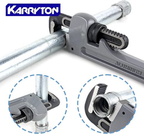 Aluminum Pipe Wrench Set, 10" 14" 18" 24"(4 Pack) Adjustable Straight Handle Plumbing Wrench Set, Heavy Duty Plumbers Tool with Drop Forged Jaw,Exceed the Standard GGG in Saudi Arabia