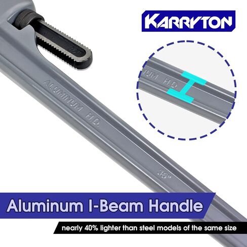 Aluminum Pipe Wrench Set, 10" 14" 18" 24"(4 Pack) Adjustable Straight Handle Plumbing Wrench Set, Heavy Duty Plumbers Tool with Drop Forged Jaw,Exceed the Standard GGG in Saudi Arabia
