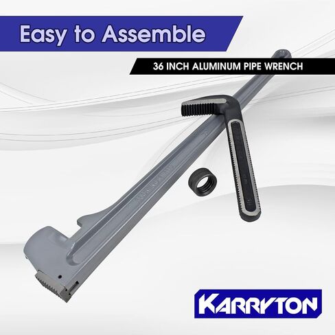 Aluminum Pipe Wrench Set, 10" 14" 18" 24"(4 Pack) Adjustable Straight Handle Plumbing Wrench Set, Heavy Duty Plumbers Tool with Drop Forged Jaw,Exceed the Standard GGG in Saudi Arabia