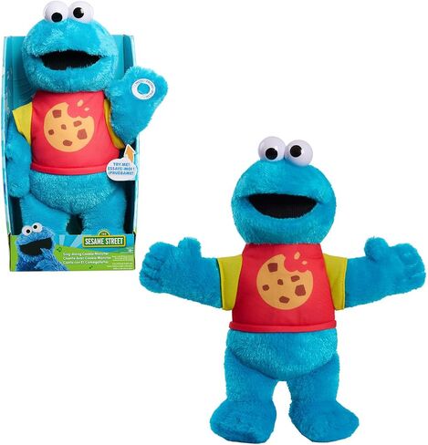SESAME STREET Sing-Along Cookie Monster 13-inch Plushie Stuffed Animal, Recycled Filling, Blue, Officially Licensed Kids Toys for Ages 18 Month by Just Play in Saudi Arabia