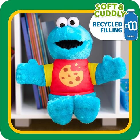 SESAME STREET Sing-Along Cookie Monster 13-inch Plushie Stuffed Animal, Recycled Filling, Blue, Officially Licensed Kids Toys for Ages 18 Month by Just Play in Saudi Arabia