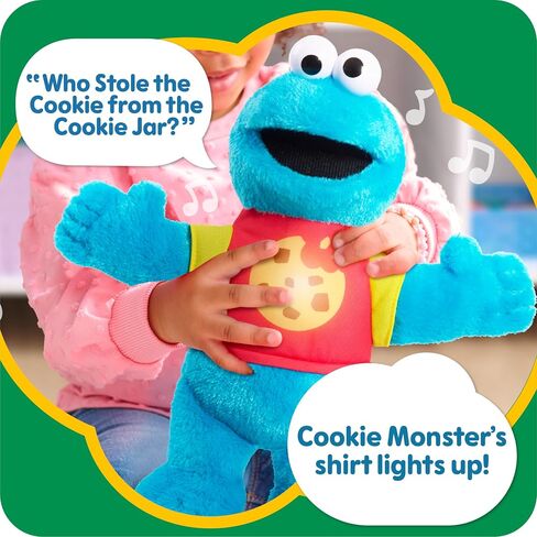 SESAME STREET Sing-Along Cookie Monster 13-inch Plushie Stuffed Animal, Recycled Filling, Blue, Officially Licensed Kids Toys for Ages 18 Month by Just Play in Saudi Arabia