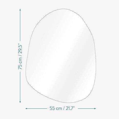 Navaris Frameless Wall Mirror - Irregular Shape Asymmetrical Blob Mirror - For Entryway Table Hallway Bathroom Floor - Modern Organic Shaped Pond Unique Mirror in Saudi Arabia