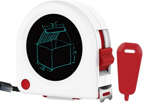 شريط قياس ذكي 16 قدم/5 متر مع جهاز لوحي للكتابة LCD 2 في 1 شريط قياس قابل للسحب شريط قياس أنيق لنجار البناء DIY، وحدات بوصة وسم in Kuwait