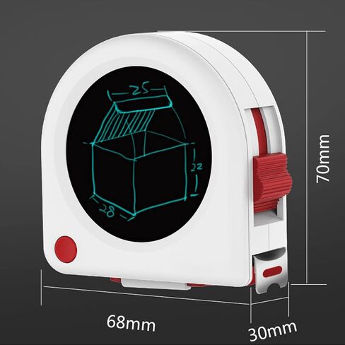 شريط قياس ذكي 16 قدم/5 متر مع جهاز لوحي للكتابة LCD 2 في 1 شريط قياس قابل للسحب شريط قياس أنيق لنجار البناء DIY، وحدات بوصة وسم in Kuwait