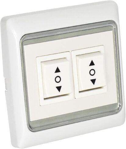 Rollerhouses AC505-01 3 Position ON/Off/ON Rocker Switch White AC120 60HZ Single Manual Wall Mounted Switch SPDT Work with Standard Mechanical Motor/Roller Shutter Motor in Kuwait