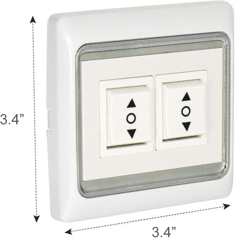 Rollerhouses AC505-01 3 Position ON/Off/ON Rocker Switch White AC120 60HZ Single Manual Wall Mounted Switch SPDT Work with Standard Mechanical Motor/Roller Shutter Motor in Kuwait