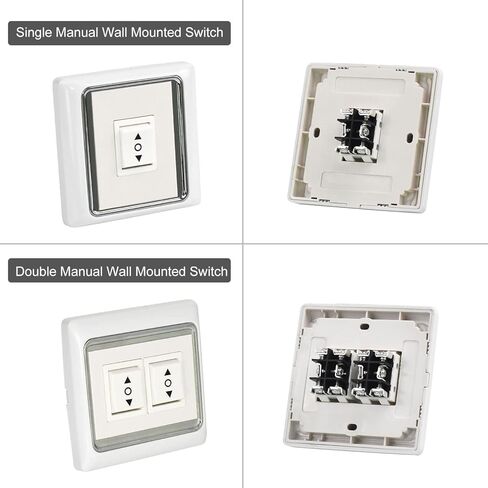 Rollerhouses AC505-01 3 Position ON/Off/ON Rocker Switch White AC120 60HZ Single Manual Wall Mounted Switch SPDT Work with Standard Mechanical Motor/Roller Shutter Motor in Kuwait