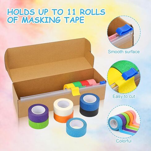 11 Pcs Colored 1 inch Wide Painter's Masking Tape 16 Yards Safe Tape Dispenser Bulk Colored Masking Tape Colored Tape Rolls Painting Accessories Rainbow Paper Tape for Art DIY Craft Box Label Teacher in Saudi Arabia