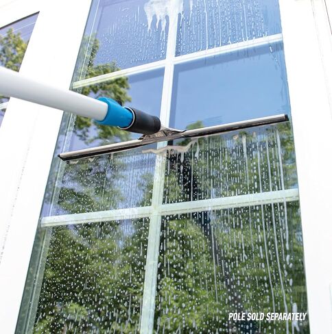 ممسحة تنظيف النوافذ والزجاج مقاس 16 بوصة مع مطاط بديل - لوازم التنظيف، ممسحة شديدة التحمل لتنظيف النوافذ، نتائج خالية من الخطوط in Kuwait