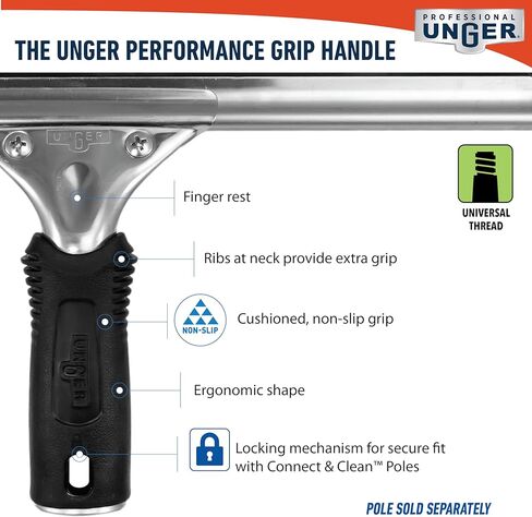 ممسحة تنظيف النوافذ والزجاج مقاس 16 بوصة مع مطاط بديل - لوازم التنظيف، ممسحة شديدة التحمل لتنظيف النوافذ، نتائج خالية من الخطوط in Kuwait