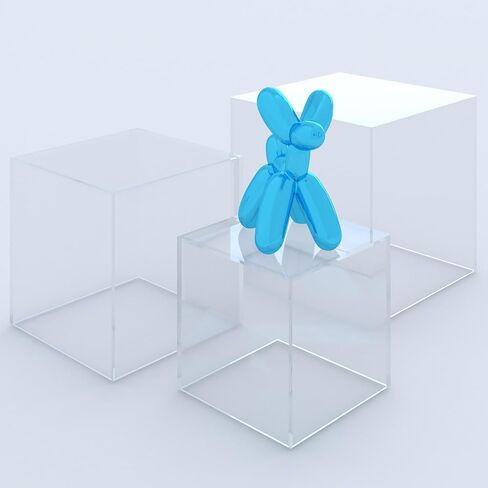 3 pc Acrylic Cube Display Box Risers 6",5",4" 5-Sided Square Riser Stands Stackable & Nesting Boxes for Collectibles Jewelry Toys or Pedestal Stand to Showcase Food Cakes Candy etc (Clear) in Saudi Arabia