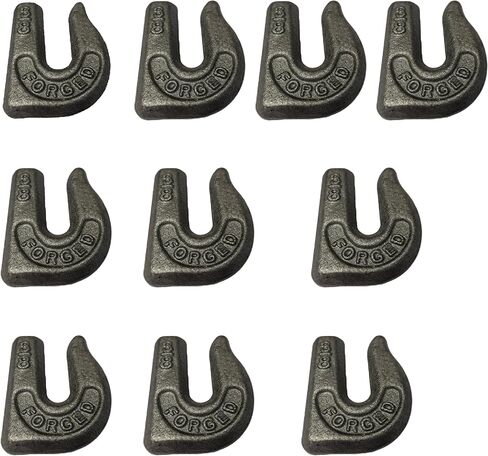 10Pcs Weld On Hook Tractor Hooks Grab Chain Hooks 3/8'' G70 Heavy Duty Forged Grade Tow Hook Weldable for Chain Pulling and Lifting, Trailer Truck, Rigging, Car in Kuwait