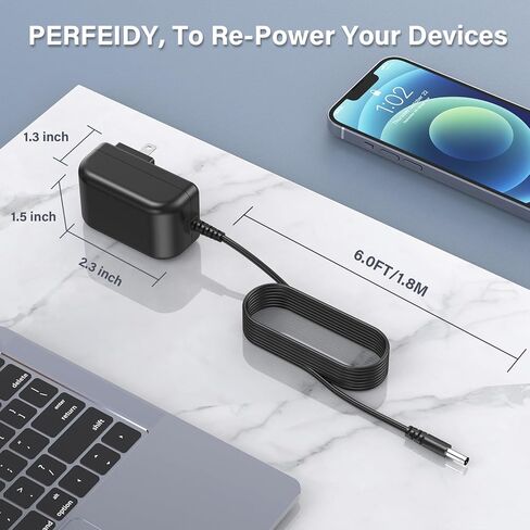 سلك طاقة مدرج في قائمة UL لـ NEQUARE S25 / S25 Pro S25Pro S26 V230 محول تيار متردد بديل لشاحن مكنسة كهربائية بطول 6.0 أقدام PERFEIDY in Kuwait