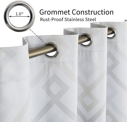 Easy-Going Printed Blackout Curtains for Bedroom, Gradient Line Color Noise Reduction Curtain Drapes, Light Blocking Thermal Insulated Grommet Curtain, 2 Panels, 52 x 63 in, Gray in Saudi Arabia
