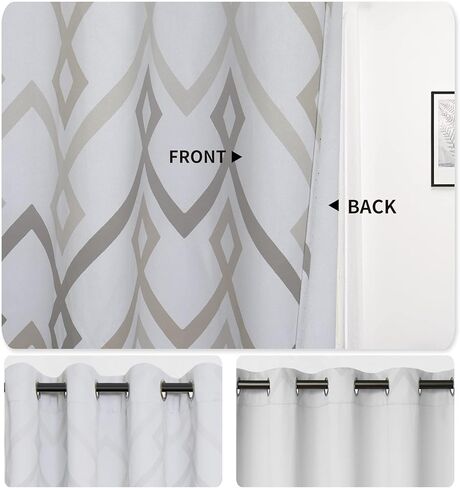 Easy-Going Printed Blackout Curtains for Bedroom, Gradient Line Color Noise Reduction Curtain Drapes, Light Blocking Thermal Insulated Grommet Curtain, 2 Panels, 52 x 63 in, Gray in Saudi Arabia