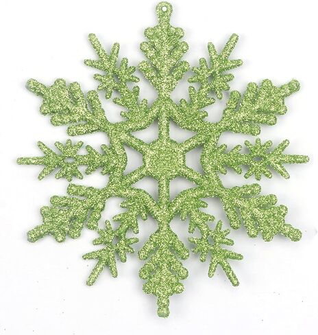 YYCRAFT 32 قطعة زينة ندفة الثلج اللامعة 4 بوصة لتزيين شجرة عيد الميلاد - أرجواني in Kuwait