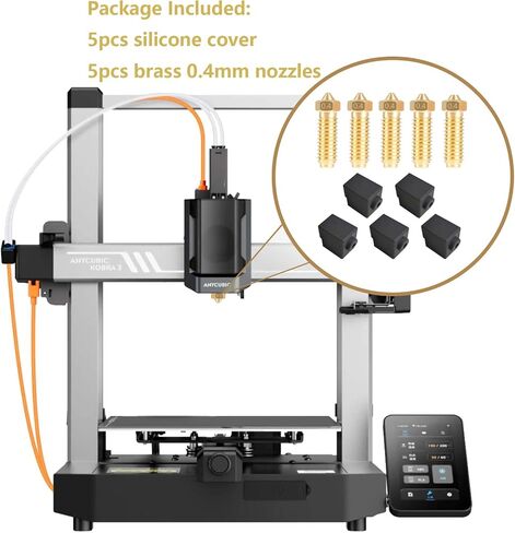 5 قطع فوهات وجوارب سيليكون لـ Anycubic Kobra 3، ملحقات الطابعة ثلاثية الأبعاد 5 قطع فوهات نحاسية 0.4 مم و5 قطع جوارب سيليكون لـ Kobra 3 in Kuwait