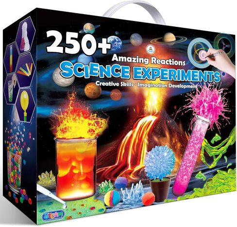 UNGLINGA 100+ Science Lab Experiments Kit for Kids Age 4-6-8-12-14, STEM Activities Educational Toys Gifts for Boys Girls, Chemistry Set, Magic Play Sand, Gemstone Dig, Volcano, Glowing Worms in Kuwait