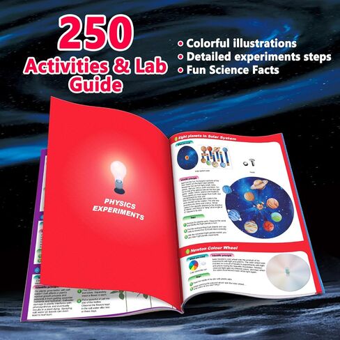 UNGLINGA 100+ Science Lab Experiments Kit for Kids Age 4-6-8-12-14, STEM Activities Educational Toys Gifts for Boys Girls, Chemistry Set, Magic Play Sand, Gemstone Dig, Volcano, Glowing Worms in Kuwait
