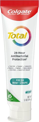 Colgate Total Fresh Mint Stripe Toothpaste, Mint Gel Toothpaste, 5.1 oz Tube in Saudi Arabia