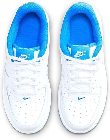 حذاء Nike Little Kid's Force 1 ESS أبيض/أبيض-Lt أزرق فوتو (DV1332 101) - 11 in Saudi Arabia