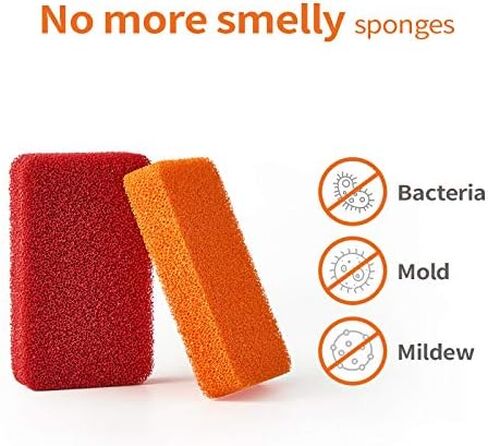 Heavy Duty Silicone Scrubber Sponges (4 Pack) -Kitchen Bathroom Cleaning Scrubber Dish Washing Scrubber in Saudi Arabia