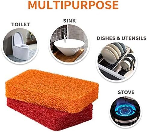 Heavy Duty Silicone Scrubber Sponges (4 Pack) -Kitchen Bathroom Cleaning Scrubber Dish Washing Scrubber in Saudi Arabia