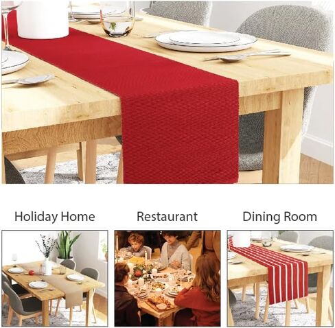 Encasa XO Dining Table Runner 13"x59" | Yarn Dyed Fine Ribbed Cotton | Solid Black | Machine Washable in Saudi Arabia