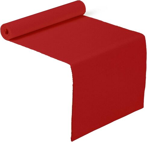 Encasa XO Dining Table Runner 13"x59" | Yarn Dyed Fine Ribbed Cotton | Solid Black | Machine Washable in Saudi Arabia