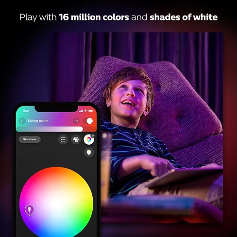 Philips Hue Single Premium A19 Smart Bulb, 16 million colors, for most lamps & overhead lights (Hue Hub Required, Works with Alexa), Old Version, White (464487) in Saudi Arabia