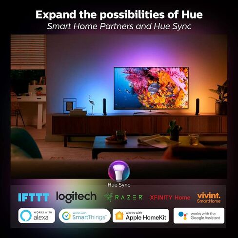 Philips Hue Single Premium A19 Smart Bulb, 16 million colors, for most lamps & overhead lights (Hue Hub Required, Works with Alexa), Old Version, White (464487) in Saudi Arabia