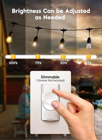 مصابيح الإضاءة البديلة من Brightown Shatterproof LED S14، E26 E27 مصابيح إديسون بقاعدة لولبية متوسطة تعادل 11 واط، مناسبة للأضواء التجارية في الفناء الخارجي والحديقة العتيقة، 15 حزمة، أبيض دافئ in Kuwait