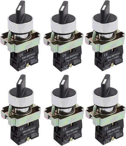 YXQ 2 Position NO Rotary Selector Switch Latching 22mm Mounting SPST Screw Terminals 10A 600V(6Pcs) in Saudi Arabia