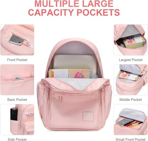حقيبة ظهر للأطفال للبنات حقيبة ظهر مدرسية مقاومة للماء مناسبة للأعمار أكثر من 6 سنوات حقيبة سفر للأطفال الصغار (وردي) in Kuwait