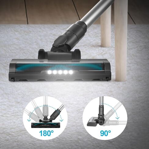 LED Cordless Vacuum Cleaner Powerful Suction Stick Vacuum Cordless Cleaner for Home Vacuum Cleaners Lightweight Battery Rechargeable Handhled Vacuum, Gray, XQC-TRLED-3M in Saudi Arabia