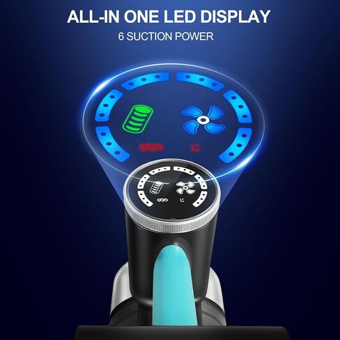 LED Cordless Vacuum Cleaner Powerful Suction Stick Vacuum Cordless Cleaner for Home Vacuum Cleaners Lightweight Battery Rechargeable Handhled Vacuum, Gray, XQC-TRLED-3M in Saudi Arabia