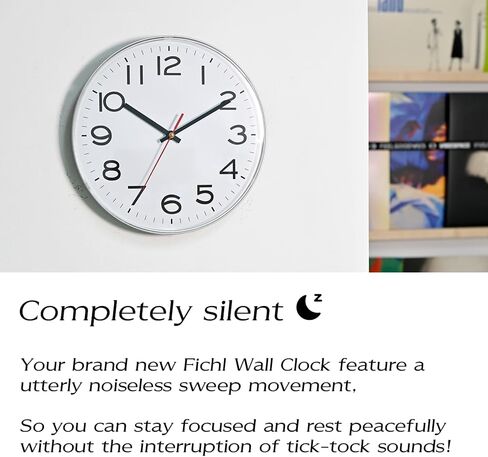 Mono 11'' Inch Silent Wall Clock, Contemporary Frameless Design, Non-Ticking Quartz Movement, Crisp White Dial with Bold Numerals, Ideal for Home and Office Elegance, Easy Wall Mounting in Saudi Arabia