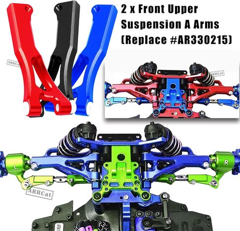 نظام التعليق الأمامي والخلفي جزء ترقيات للأذرع لـ 1/8 Arrma Typhon 6S، 1/7 Arrma Felony 6S BLX Limitless 6S BLX Infraction 6S BLX، ARRCat 6 قطع من الألومنيوم مجموعة ذراع التأرجح السفلية العلوية مع كرات محورية، أسود in Saudi Arabia