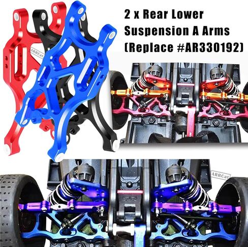 نظام التعليق الأمامي والخلفي جزء ترقيات للأذرع لـ 1/8 Arrma Typhon 6S، 1/7 Arrma Felony 6S BLX Limitless 6S BLX Infraction 6S BLX، ARRCat 6 قطع من الألومنيوم مجموعة ذراع التأرجح السفلية العلوية مع كرات محورية، أسود in Saudi Arabia