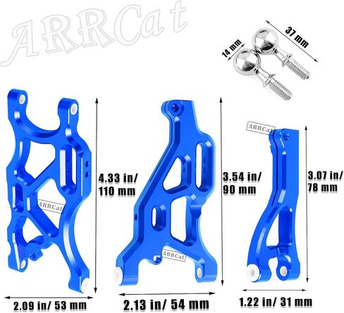 نظام التعليق الأمامي والخلفي جزء ترقيات للأذرع لـ 1/8 Arrma Typhon 6S، 1/7 Arrma Felony 6S BLX Limitless 6S BLX Infraction 6S BLX، ARRCat 6 قطع من الألومنيوم مجموعة ذراع التأرجح السفلية العلوية مع كرات محورية، أسود in Saudi Arabia