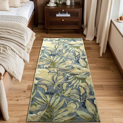 Yancorp 2' x 6' Boho Runner Rug, Washable, for Hallway, Front Doors, Kitchen, Entryway(Floral) in Saudi Arabia