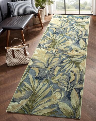 Yancorp 2' x 6' Boho Runner Rug, Washable, for Hallway, Front Doors, Kitchen, Entryway(Floral) in Saudi Arabia