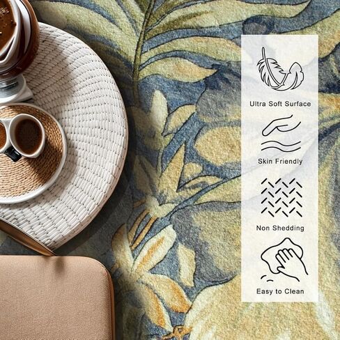 Yancorp 2' x 6' Boho Runner Rug, Washable, for Hallway, Front Doors, Kitchen, Entryway(Floral) in Saudi Arabia
